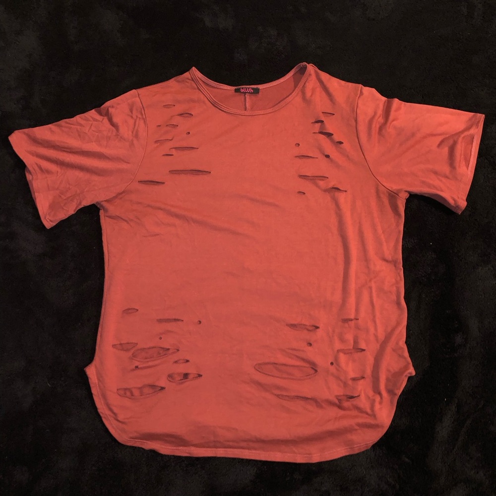 Blush Distressed T-Shirt